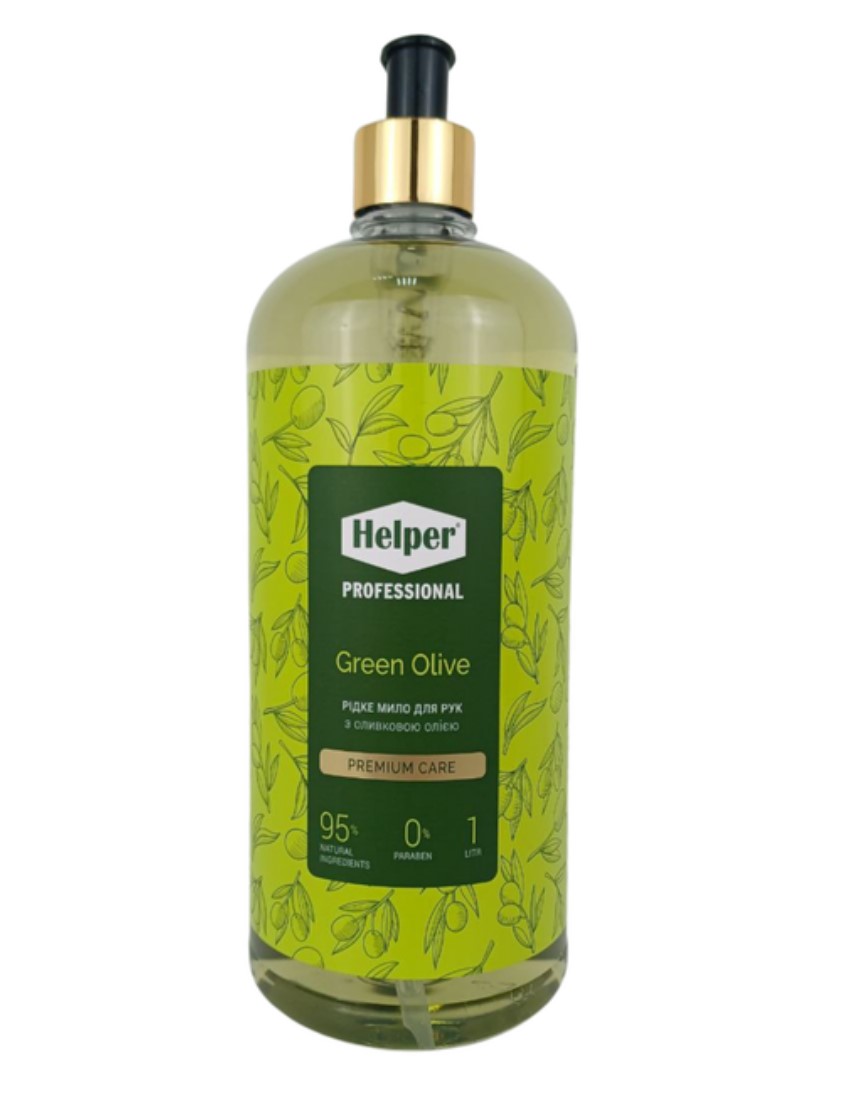 Рідке мило Преміум Green Olive 1л Helper Professional купити оптом