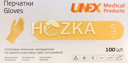Перчатки латексные UNEX 100 шт. S - 1