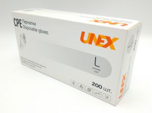 Рукавички поліетиленові литі Unex