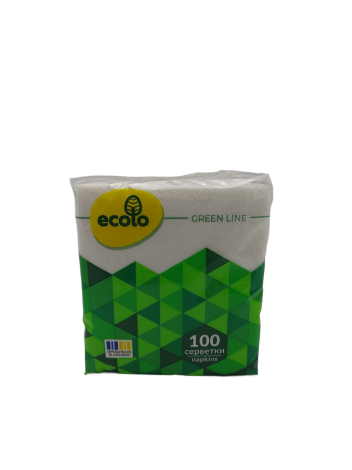 Серветки 21х24 1 шар білі 100 шт - 1