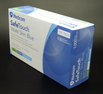 Перчатки смотровые Medicom нитриловые текстурированные L 100 шт Safe Touch Vitals - 2