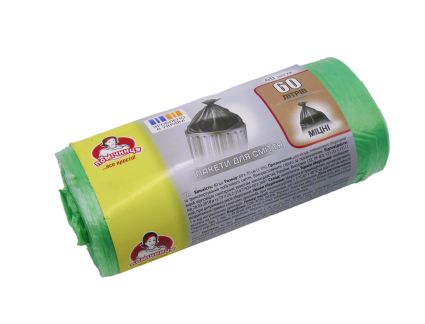 Мешки для мусора ТМ Помічниця 60 л 40 шт зелёные - 1