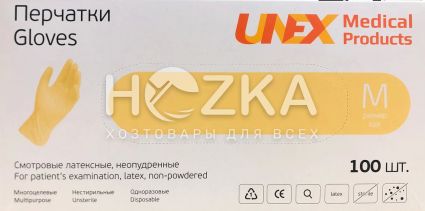 Перчатки латексные UNEX 100 шт. M - 1