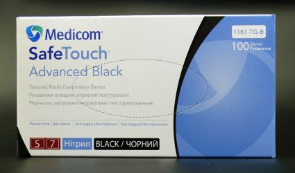Перчатки смотровые Medicom нитриловые текстурированные S 100 шт Safe Touch Advanced - 1