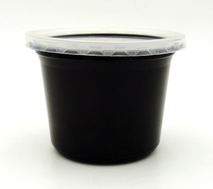 Емкость суповая черная с крышкой 500 мл - 1