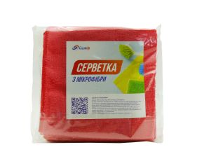 Салфетка микрофибра СleanUp универсальная красная 30х30 см 5 шт
