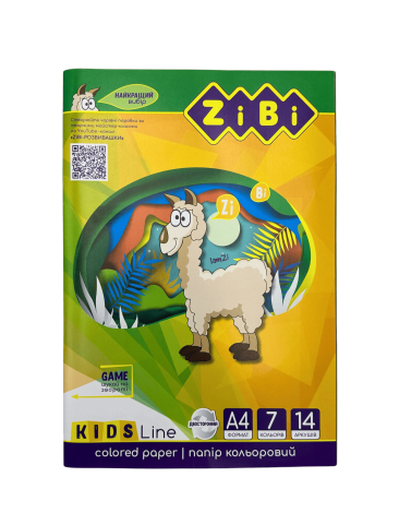 Кольоровий папір двохсторонній 7 кол. 14 арк. - 1