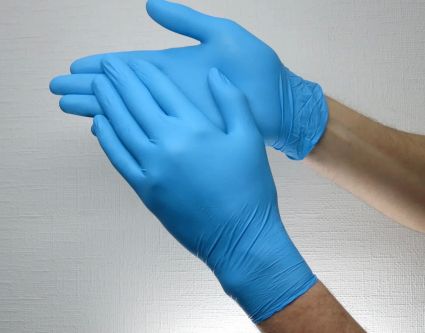 Перчатки нитриловые неопудренные синие L 100 шт - 1