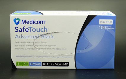 Перчатки смотровые Medicom нитриловые текстурированные L100 шт Safe Touch Advanced - 1