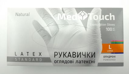 Перчатки MedTouch латексные 100шт L - 1