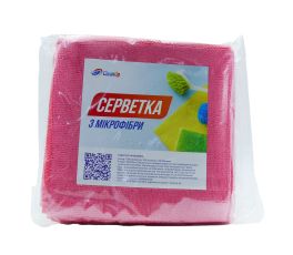 Салфетка микрофибра СleanUp универсальная розовая 30х30 см 5 шт