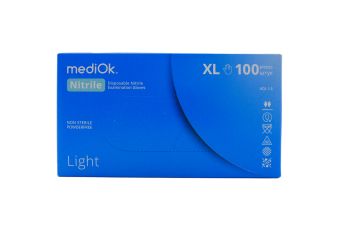 Рукавички mediOK  одноразові нітрілові сині XL 100 шт