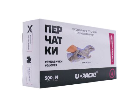 Перчатки одноразовые синие LDPE 500 шт UdPack - 1