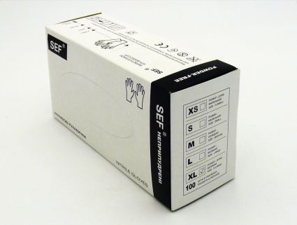 Перчатки SEF нитриловые черные XL 100 шт - 2