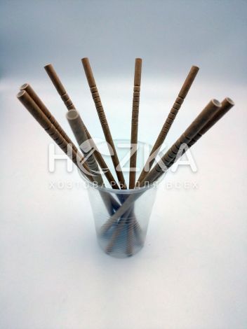 Трубочки бумажные крафт гофра 25 шт - 3