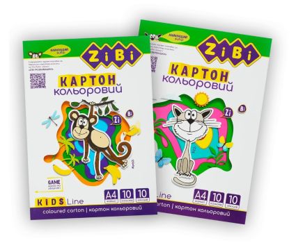 Набір кольорового картону двостороннього 10 аркушів - 1