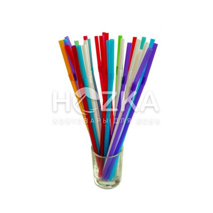 Трубочки Ассорти цветные с гофром 21 см 200 шт - 2