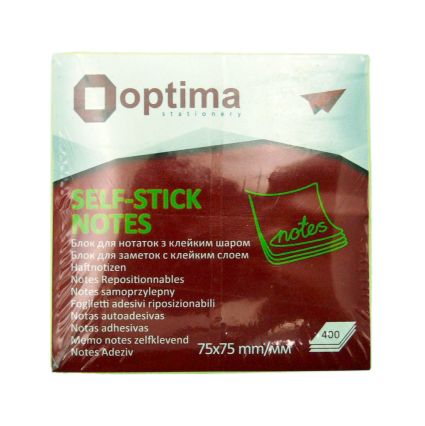Блок 75*75 микс 400 листов с клейким слоем Optima - 1