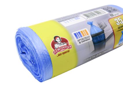 Мешки для мусора ТМ Помічниця 35 л 50 шт HDPE синие - 3