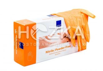 Перчатки нитриловые неопудренные оранжевые  M 100 шт