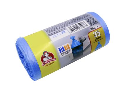 Мешки для мусора ТМ Помічниця 35 л 50 шт HDPE синие - 2