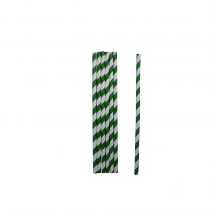Трубочки бумажные зелёные 19,5 см 50 шт - 1