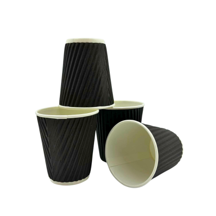 Стакан гофрированный 175 мл 25 шт черный (кр.13359) - 2