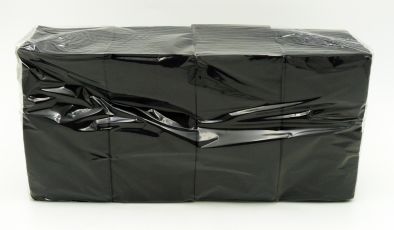 Серветки 33*33см 2-шарові чорні 1/8 складання  200 шт