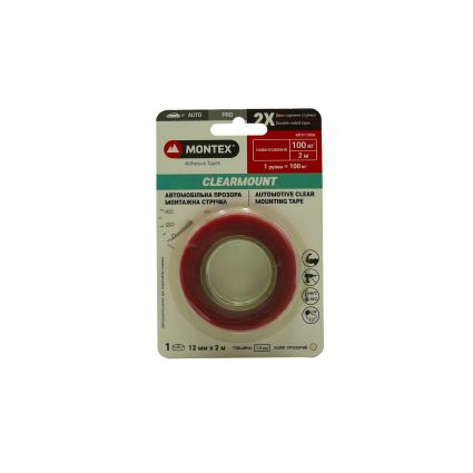 Скотч двухсторонний 12 мм х 2 м MONTEX SHS MTX1100A - 1