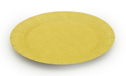Тарілка паперова кругла крафт 180 мм 100 шт - 1