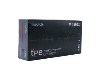 Перчатки mediOK одноразовые ТРЕ черные M 200 шт