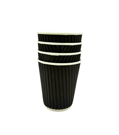 Стакан гофрированный 175 мл 25 шт черный (кр.13359) - 3