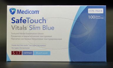 Рукавички оглядові Medicom нітрілові текстуровані S 100 шт Safe Touch Vitals