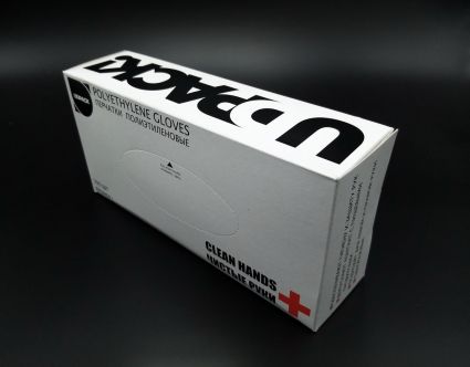 Перчатки полиэтиленовые в картонной упаковке UdPack - 1