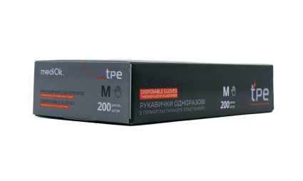 Перчатки mediOK одноразовые ТРЕ черные M 200 шт - 3