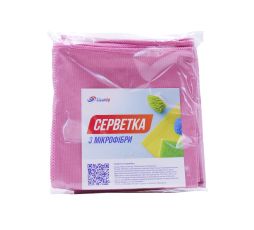 Салфетка микрофибра для стекла розовая 5 шт 35х35 см