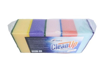 Губка кухонная пенополиуретановая 100х70х45 5 шт Clean Up - 3