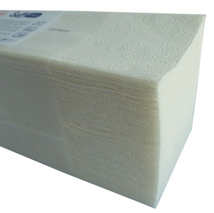 Полотенце бумажное SoffiPRO Basic V-скл.1 слой белые 250л/уп - 2