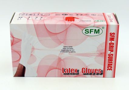 Перчатки SFM латексные б/п S 100шт - 1