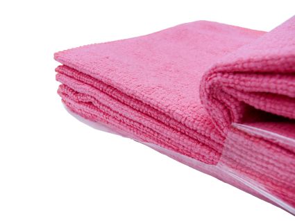 Салфетка микрофибра СleanUp универсальная розовая 30х30 см 5 шт - 2