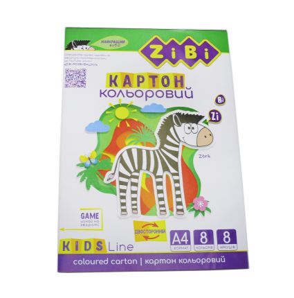 Набор цветного картона двухстороннего 8 листов - 1