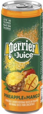 Напиток безалкогольный Perrier Pineapple-Mango с добавлением натуральных соков 0.25 л - 1