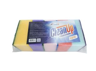Губка кухонная пенополиуретановая 100х70х45 5 шт Clean Up