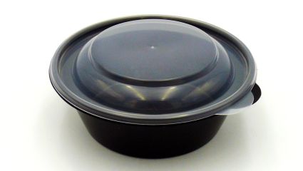 Емкость суповая черная с крышкой 375 мл - 2