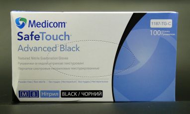Рукавички оглядові Medicom нітрілові текстуровані M 100 шт Safe Touch Advanced
