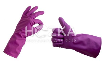 Перчатки резиновые L универсальные ФБ розовые - 2