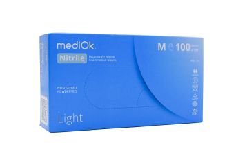Рукавички mediOK одноразові нітрилові сині M 100 шт