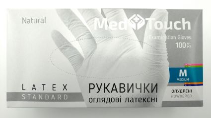 Перчатки MedTouch латексные 100шт M - 1