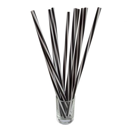 Трубочки Винтовые Фреш чёрно-белые 25 см 500 шт - 2