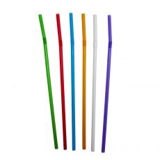 Трубочки Асорти кольорові з гофром 21 см 200 шт